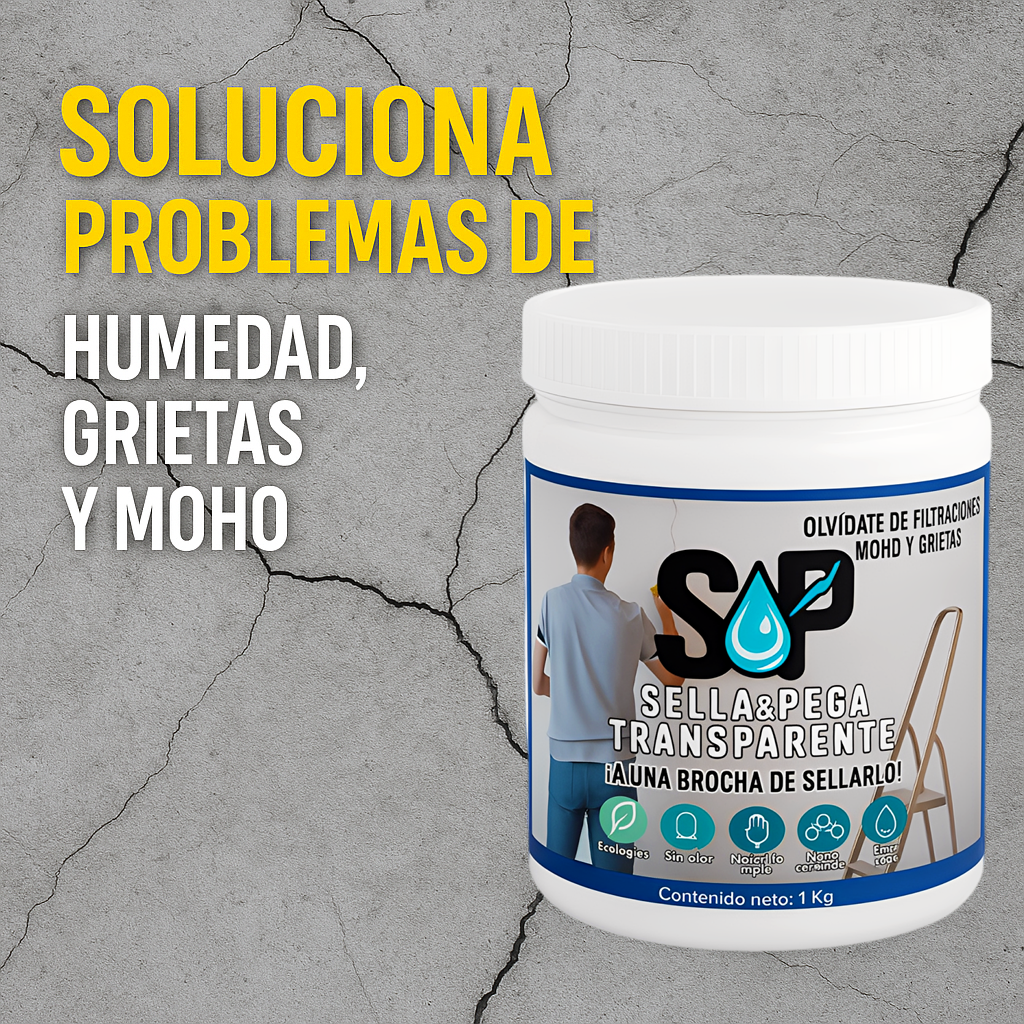 Impermeabilizante Sellador Pegamento Transparente 5 kg